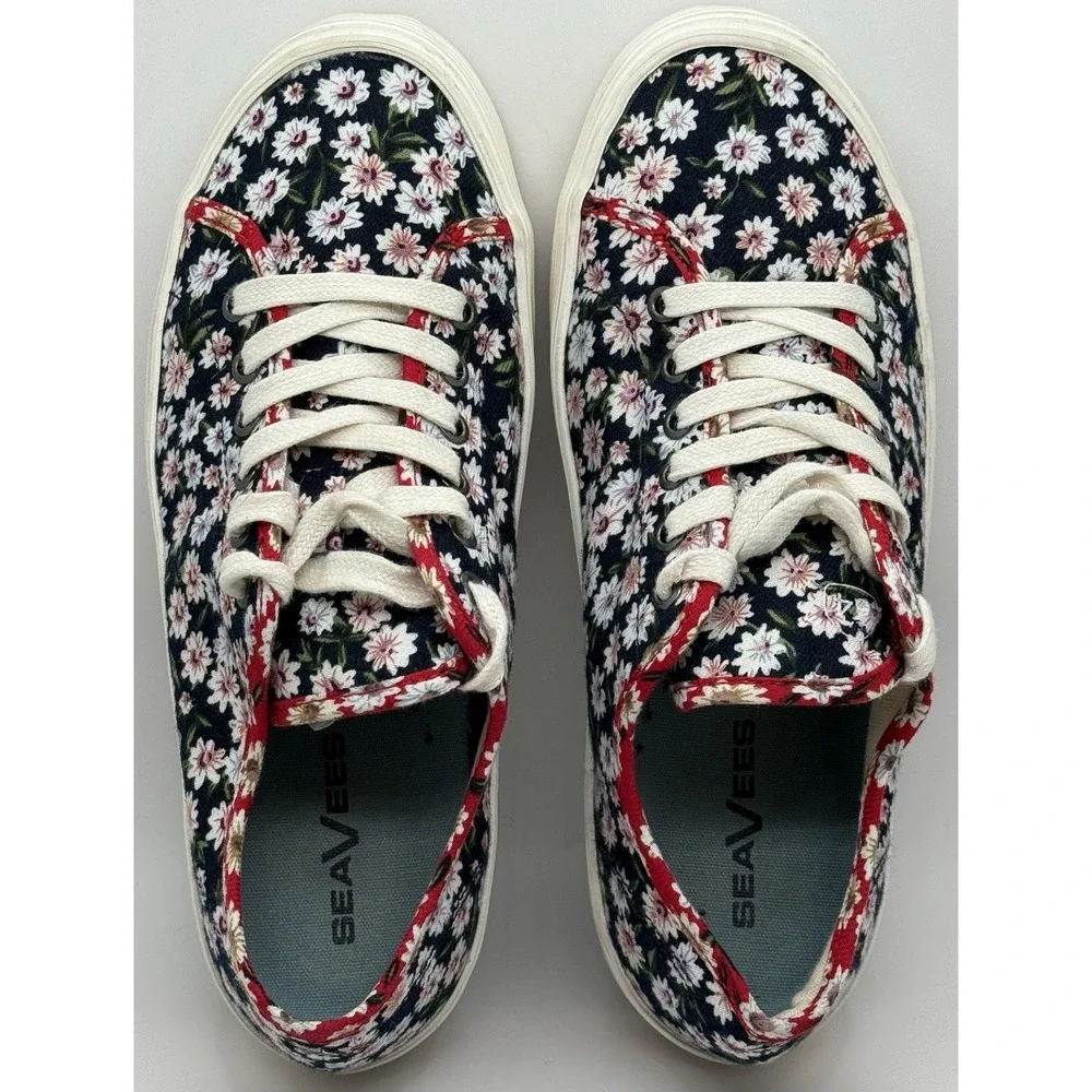 SeaVees Monterey Daisy Patchwork Women Sz 7.5‎ Platform Cottage Core Boho